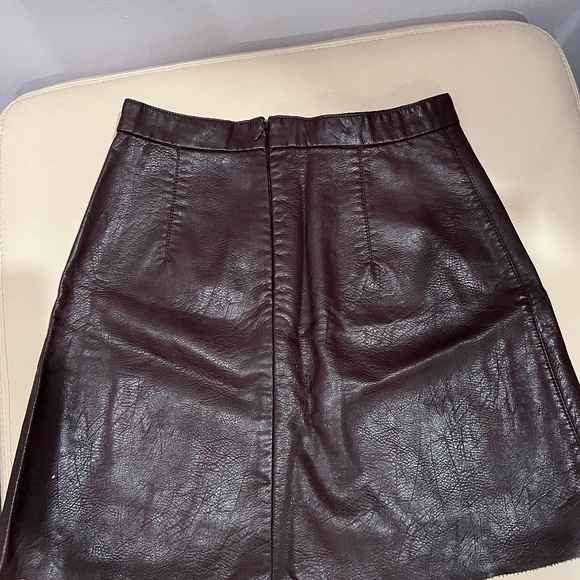 Dynamite Maroon Faux Leather Circle Skirt - Picture 3 of 3